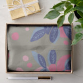 Blaue Blätter rosa Punkte Seidenpapier (Geschenk)