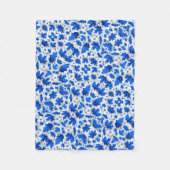 Blaue Blattmusterdecke Fleecedecke (Vorderseite)
