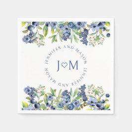 Blaue Blaubeere Hochzeitspapiere Serviette