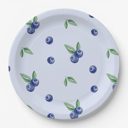 Blaue Blaubeere zum Geburtstag süß Pappteller (Vorderseite)