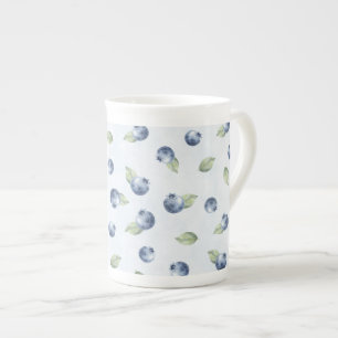 Blaue Blaubeeren Frucht Porzellantasse