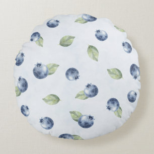 Blaue Blaubeeren Frucht Rundes Kissen