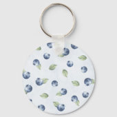 Blaue Blaubeeren Frucht Schlüsselanhänger (Vorderseite)