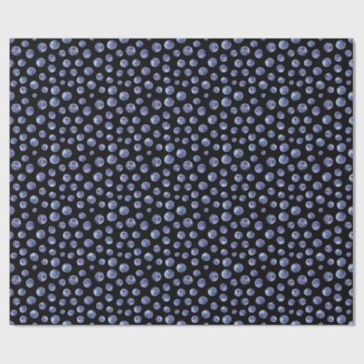 Blaue Blaubeeren-Muster Geschenkpapier (Flach)