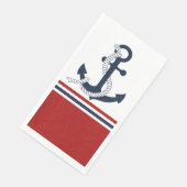 Blaue blaue Ankerspitze blaue, weiße Streifen Serviette (Ecke)