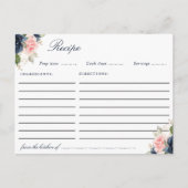 Blaue blaue blaue Rosa Blumenkarte Postkarte (Vorderseite)