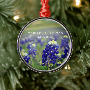 Blaue Blaue Blumen Texas Florale Hochzeit Ornament Aus Metall