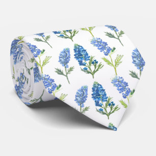 Blaue Blaue Blumen Texas Texanisch Floral  Krawatte