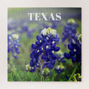 Blaue Blaue Blumen Texas Texanisch Floral Puzzle