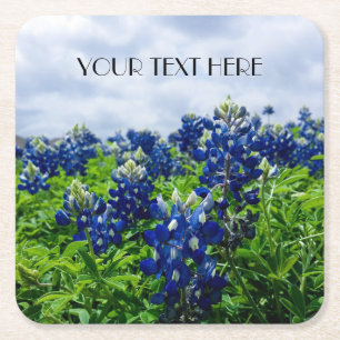 Blaue Blaue Blüten Texas Texanisch Floral Rechteckiger Pappuntersetzer