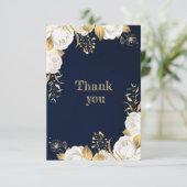 Blaue Blaue Goldmedaille Dankeskarte (Stehend Vorderseite)