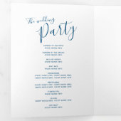 Blaue Blaue Hochzeit Dreifach-gefaltete Programmkarte (Innen Erste Seite)