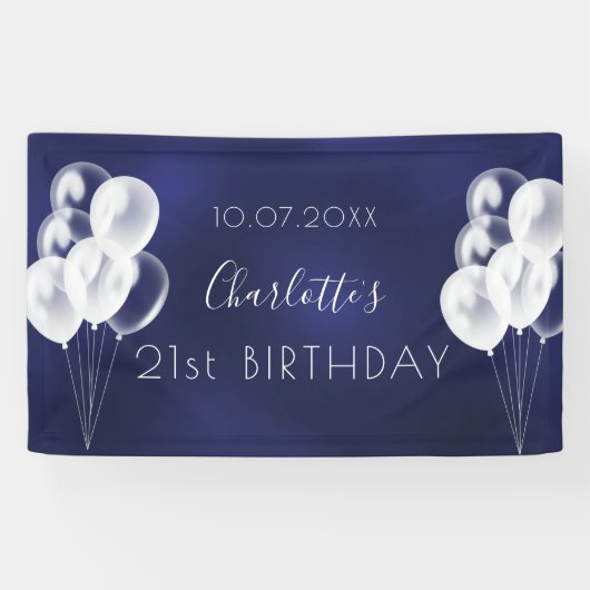 Blaue blaue Luftballons Party Banner (Horizontal)