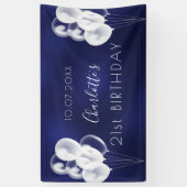 Blaue blaue Luftballons Party Banner (Vertikal)