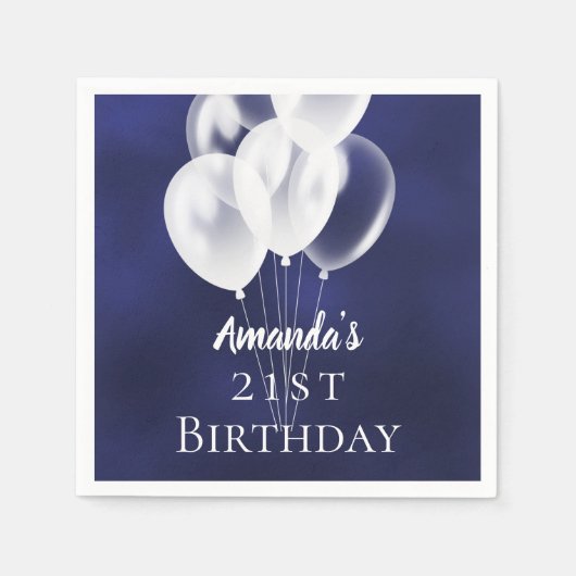 Blaue blaue Luftballons Serviette (Vorderseite)