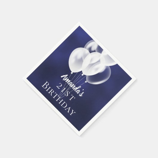 Blaue blaue Luftballons Serviette (Ecke)