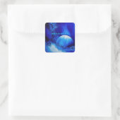 BLAUE BLAUE MOON QUADRATISCHER AUFKLEBER (Tasche)
