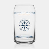 Blaue blaue Nautical Boat Wheel Blue Stars Dosenglas (Rückseite)