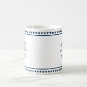 Blaue blaue Nautical Boat Wheel Blue Stars Kaffeetasse (Mittel)