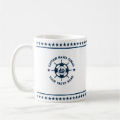 Blaue blaue Nautical Boat Wheel Blue Stars Kaffeetasse (Links)