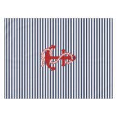 Blaue blaue Streifen und roter Anker der Nautische Tischdecke (Vorderseite (Horizontal))