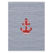 Blaue blaue Streifen und roter Anker der Nautische Tischdecke (Vorderseite)