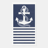 Blaue blaue Streifen und weißer Anker der Navy Serviette (Vorderseite)