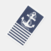 Blaue blaue Streifen und weißer Anker der Navy Serviette (Ecke)