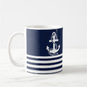 Blaue blaue Streifen und weißer Anker Kaffeetasse (Links)