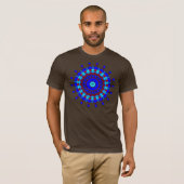 Blaue (blaue und rote) Kaleidoskop T-Shirt (Vorne ganz)