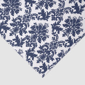 Blaue blaue und weiße Blumendörfchen Seidenpapier (Ausschnitt)