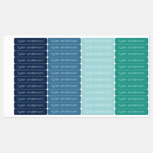 Blaue blaue, wasserdichte, klebrige Kid's Labels Etiketten (Blatt)