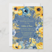 Blaue Blaue Wasserfarbeneiche Einladung (Vorderseite)