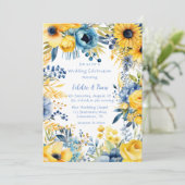 Blaue Blaue Wasserfarbeneiche Einladung (Stehend Vorderseite)