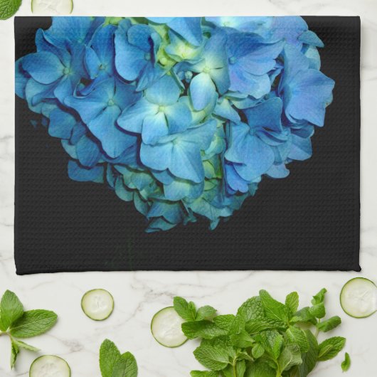 Blaue bläuliche Blume Hydrangea Handtuch (Gefaltet)