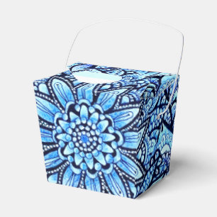 Blaue Bleistift Handgezeichnetes Mandala-Design Geschenkschachtel