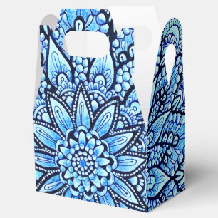 Blaue Bleistift Handgezeichnetes Mandala-Design Geschenkschachtel