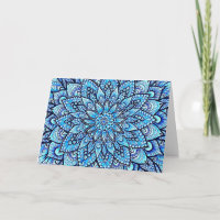 Blaue Bleistift-Mandala-Design-Gratulation