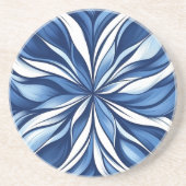 Blaue Blicke: Bio Blumenkunst in Blau und Weiß Getränkeuntersetzer (Vorne)