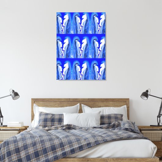 Blaue Blitzkunst Leinwanddruck (Insitu (Schlafzimmer))