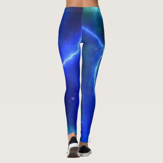Blaue Blitzstürme Leggings (Rückseite)
