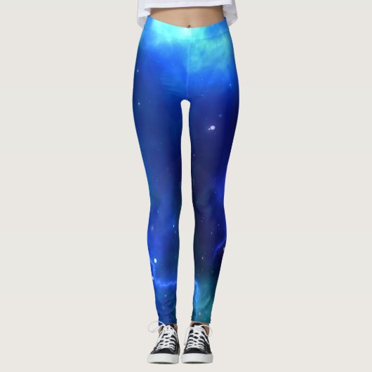 Blaue Blitzstürme Leggings (Vorderseite)
