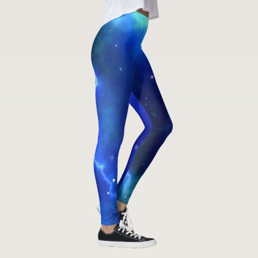 Blaue Blitzstürme Leggings (Rechts)