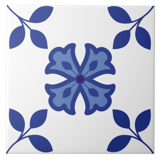 Blaue Blossom Fliese (Vorderseite)