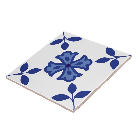 Blaue Blossom Fliese (Seite)