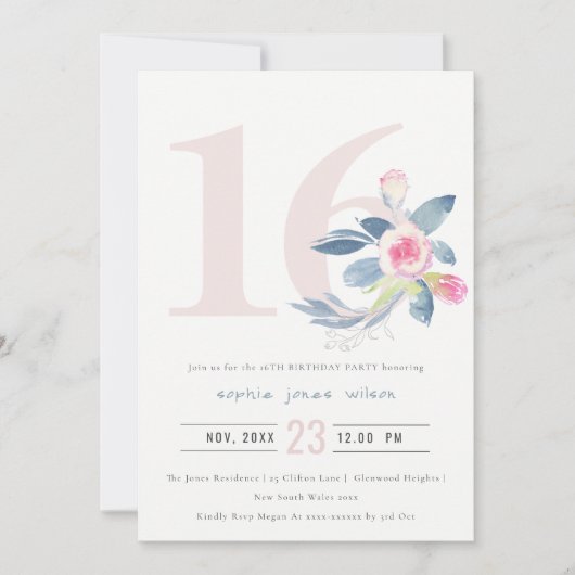 BLAUE BLUE BLUEN AUS GEWEBTEM AQUA 16. JEDEN ALTER EINLADUNG (Vorderseite)