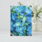 Blaue blühende Blume Blue Hydrangea Save The Date (Stehend Vorderseite)