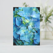 Blaue blühende Blume Blue Hydrangea Save The Date (Stehend Vorderseite)