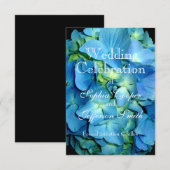Blaue blühende Blume Blue Hydrangea Save The Date (Vorne/Hinten)