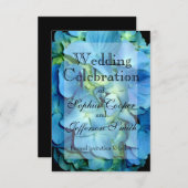 Blaue blühende Blume Blue Hydrangea Save The Date (Vorne/Hinten)